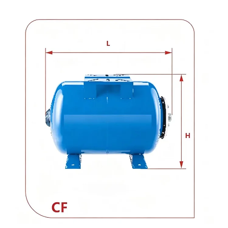 CF-serie horizontale vervangbare membraanexpansietanks (koolstofstaal) — 19 l tot 100 l